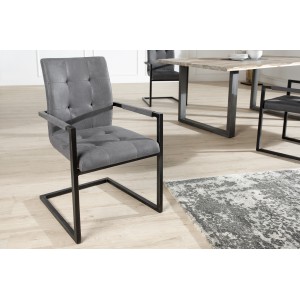 OXFORD karfás design szék - szürke INVICTA