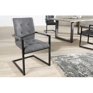 OXFORD karfás design szék - szürke INVICTA