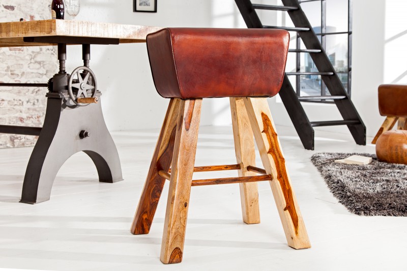 BOCK design bárszék- barna bőr