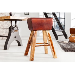 BOCK design bárszék- barna bőr INVICTA