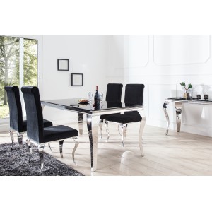 MODERN BAROCK design étkezőasztal - 200cm - fekete