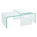 GHOST -II üveg dohányzóasztal szett