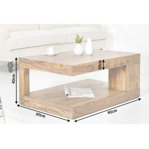 MAURA GIANT tömör rózsafa dohányzóasztal