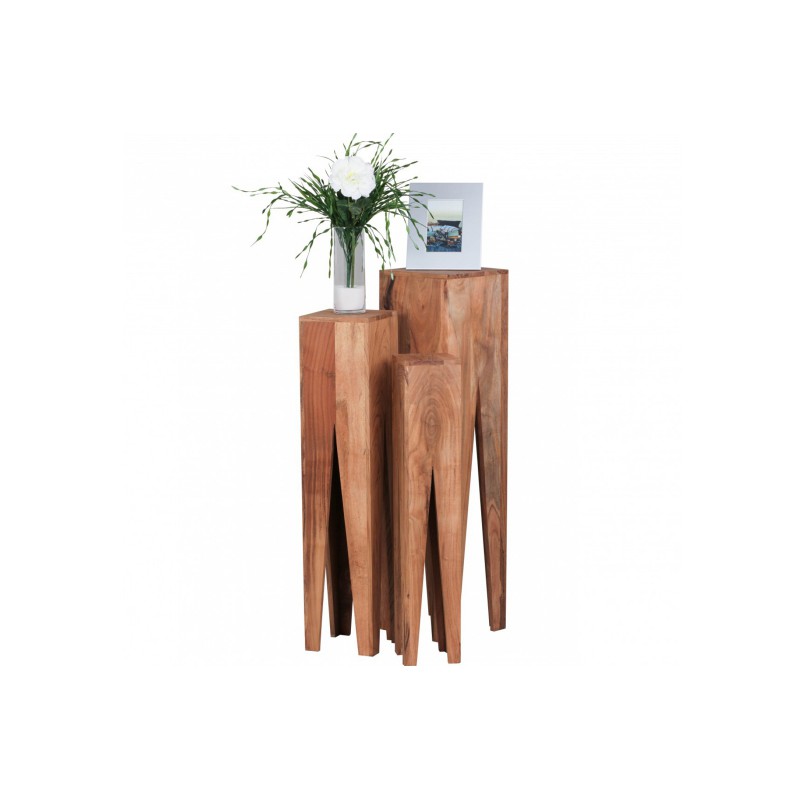 DENPASSAR tömör akácfa lerakóasztal szett