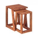 KAVALI tömör rózsafa lerakóasztal szett