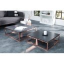 MASSIMA design dohányzóasztal szett - matt antracit/réz