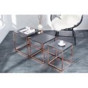 MASSIMA III design dohányzóasztal szett - matt antracit/réz