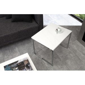 NOBILE modern dohányzóasztal szett - fehér/króm