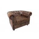 CHESTERFIELD luxus fotel - antik kávé