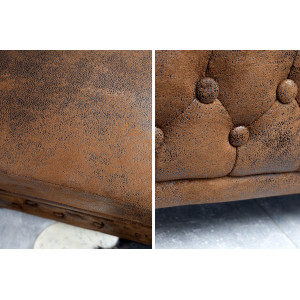 CHESTERFIELD luxus fotel - antik kávé