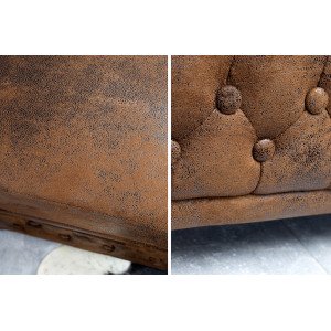 CHESTERFIELD luxus fotel - antik kávé