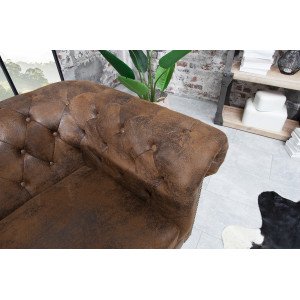 CHESTERFIELD luxus fotel - antik kávé