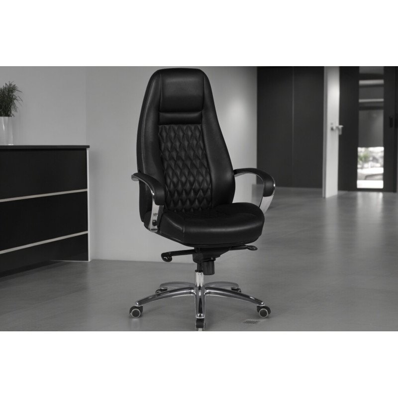 CONTINENTAL bőr irodai szék - fekete