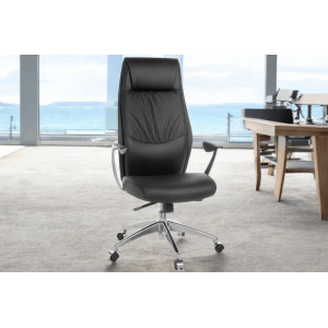 LIVERPOOL bőr irodai szék - fekete Irodai székek