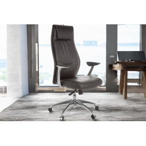 LIVERPOOL bőr irodai szék - barna Irodai székek