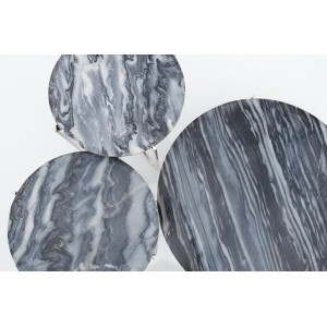 MARBLE design dohányzóasztal - szürke márvány - 60cm