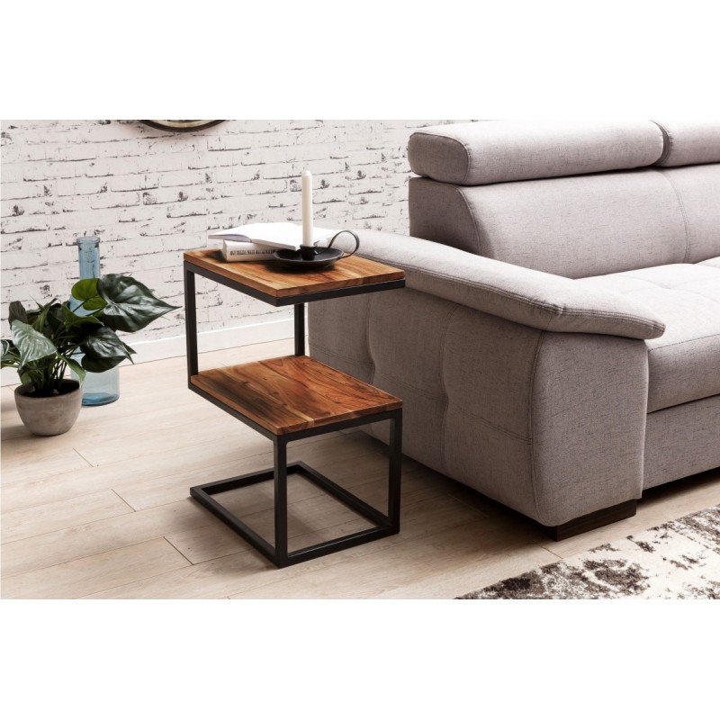 S-FORM rózsafa/fém lerakóasztal