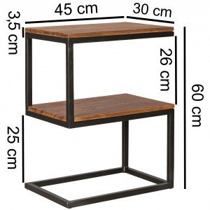 S-FORM rózsafa/fém lerakóasztal