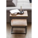 S-FORM tömör akácfa/fém lerakóasztal