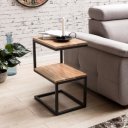 S-FORM tömör akácfa/fém lerakóasztal