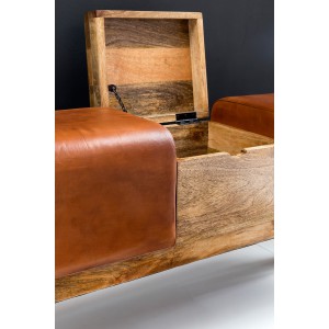 LEATHER BOX ülőpad tömör mangófa lábakkal
