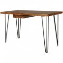 JAIPUR II tömör rózsafa íróasztal fém lábakkal