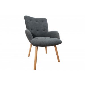 DENVER szürke design fotel lábtartóval