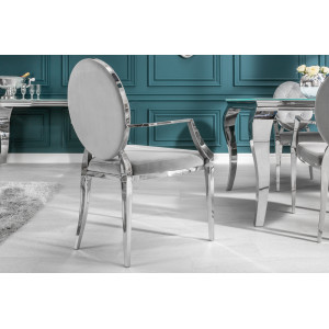 MODERN BAROCK karfás design szék - ezüst