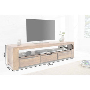 MAKASSAR III tömör rózsafa design TV szekrény