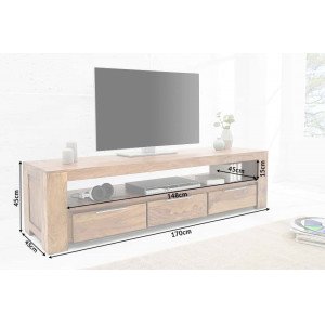 MAKASSAR III tömör rózsafa design TV szekrény