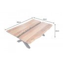 RIVER tömör akác dohányzóasztal -100cm